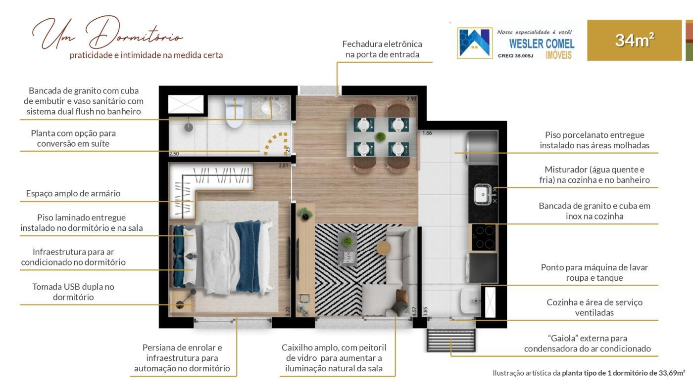 1 DORMITORIO 34 METROS