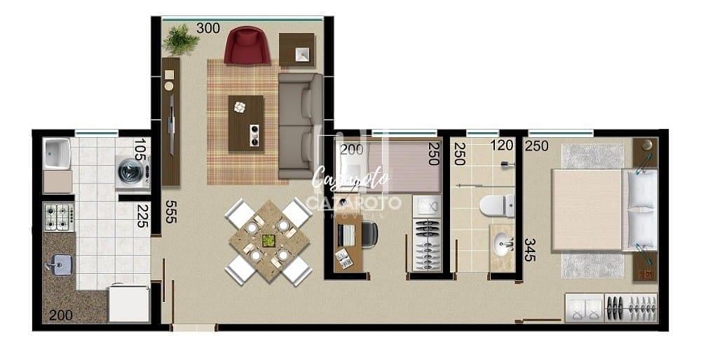 APARTAMENTO PARA VENDA naRua Jovino Do Rosrio, noBairro Boa Vista emCuritiba / PR no residencialBEVERLY HILLS com2 dormitrios, 1 banheiro, 1 vaga e51,00 M de rea til