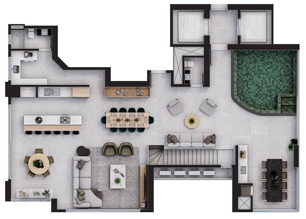 Planta 03 - 4 dorm 362m - cobertura duplex - superior