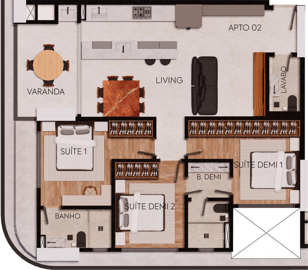 Planta 06 - 3 dorm 99,81m