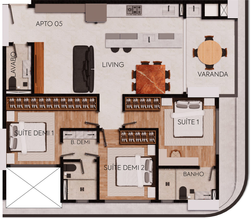 Planta 05 - 3 dorm 99,67m