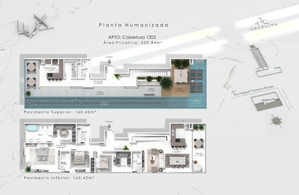 Planta 07 - 3 dorm 320,84m - cobertura duplex