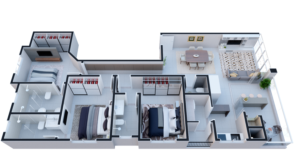 Planta 01 - 3 dorm 116 81m