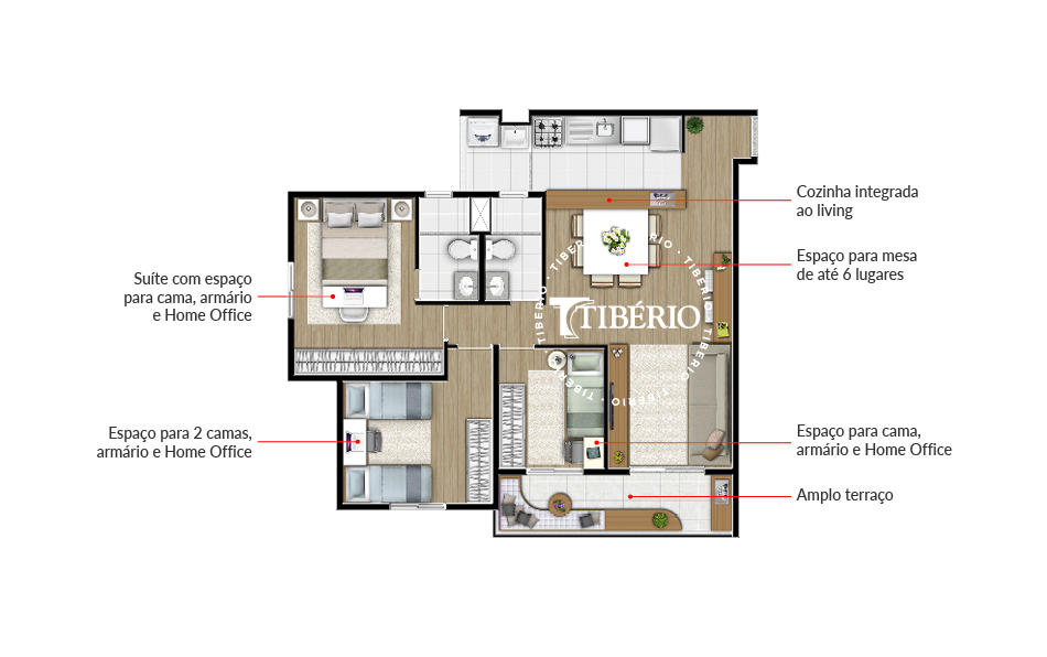 Planta 05 - 3 dorm 76m