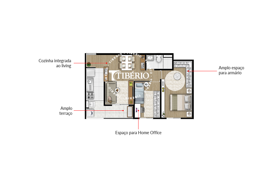 Planta 03 - 2 dorm 52m