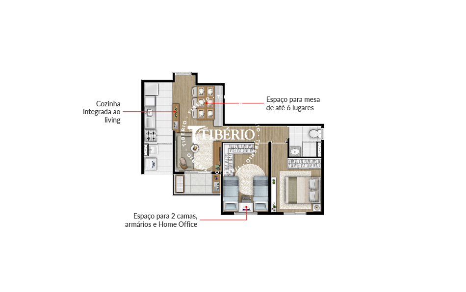 Planta 02 - 2 dorm 50m