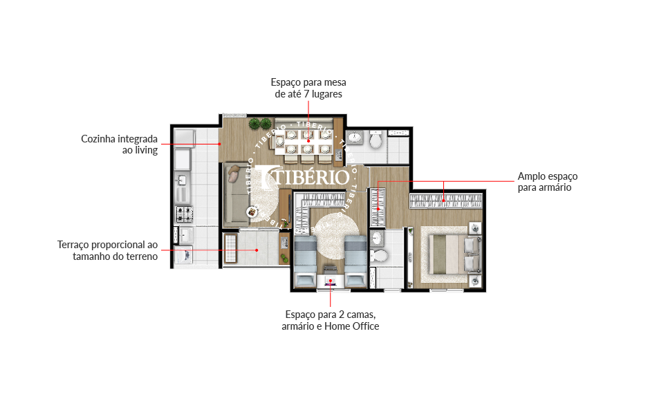 Planta 04 - 2 dorm 58m