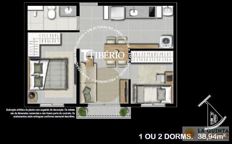 Planta 04 - 2 dorm  38m