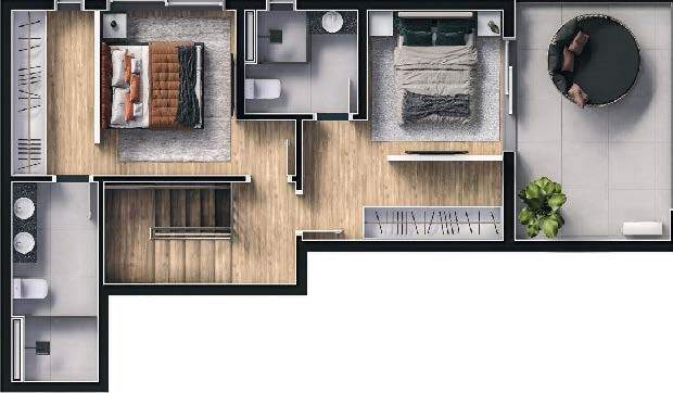 Planta 05 - 2 dorm 127m - cobertura duplex - superior