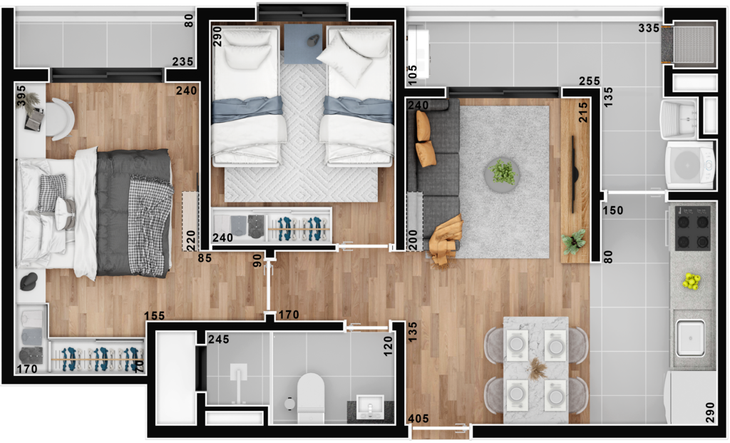 Planta 03 - 2 dorm 51 89m