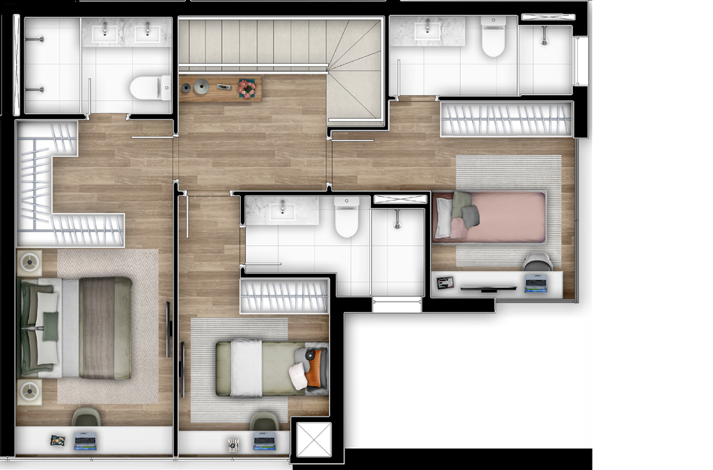 Planta 22 - 3 dorm 154,22m - penthouse - superior