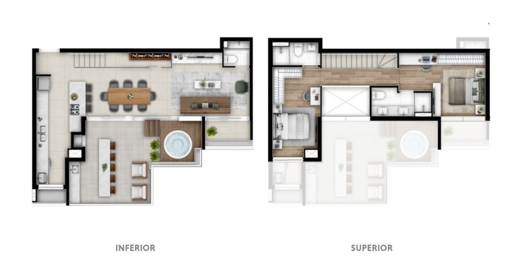 Planta 11 - 2 dorm 131m - cobertura duplex