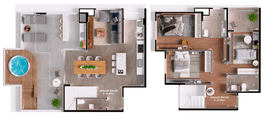 Planta 06 - 3 dorm 112 17m - cobertura duplex