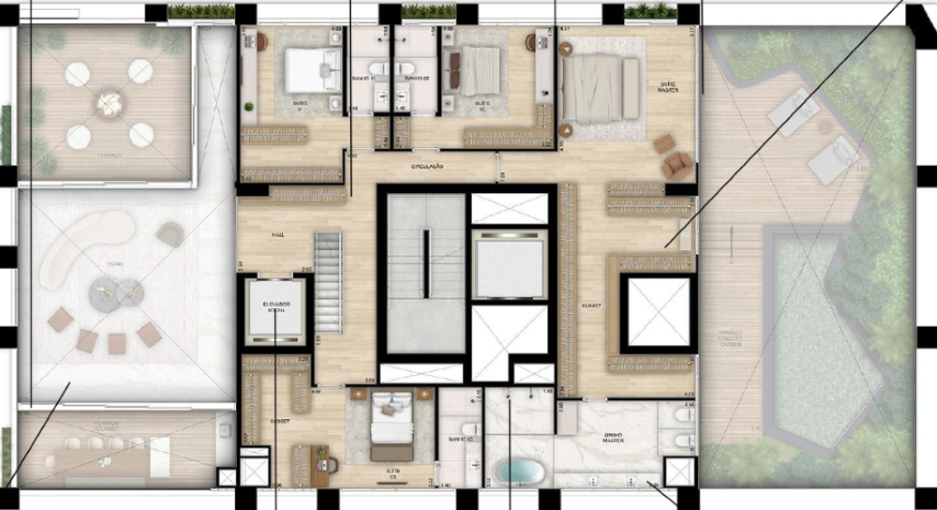 Planta 15 - 4 dorm 609m - duplex garden superior