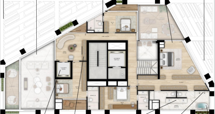 Planta 11 - 4 dorm 521m - duplex superior