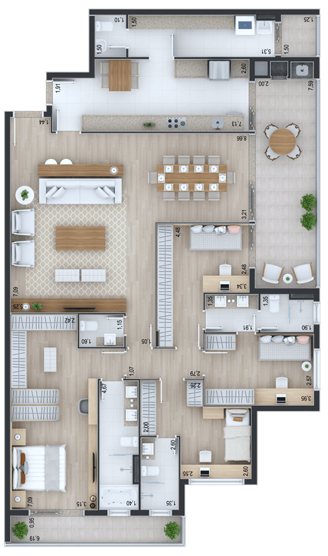 Planta 10 - 3 dorm 194 88m