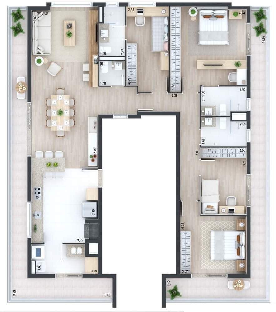 Planta 07 - 4 dorm 199 24m