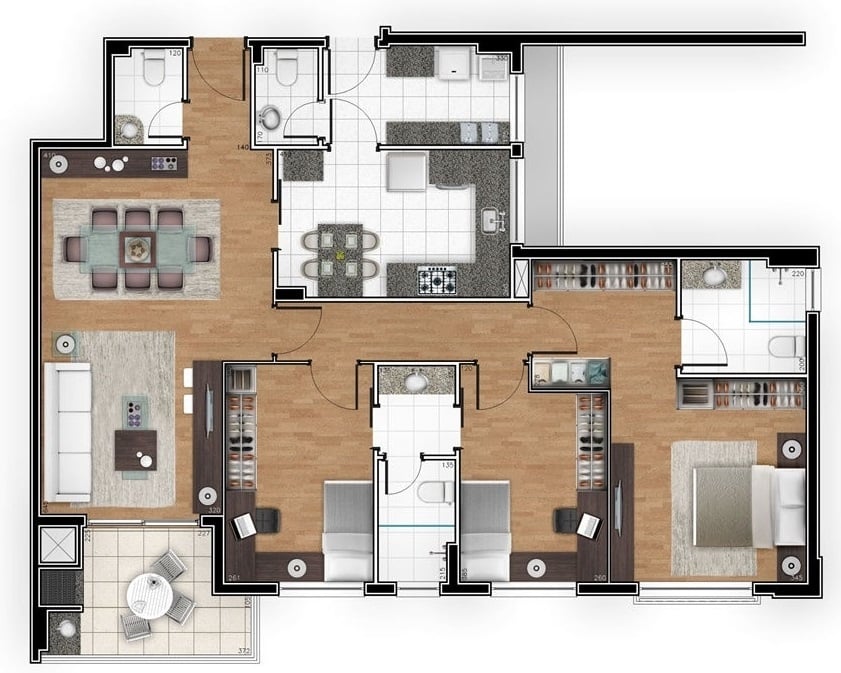 Planta 03 - 3 dorm 122 55m