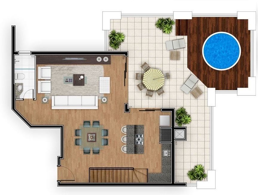 Planta 10 - 3 dorm 195 87m - cobertura duplex superior