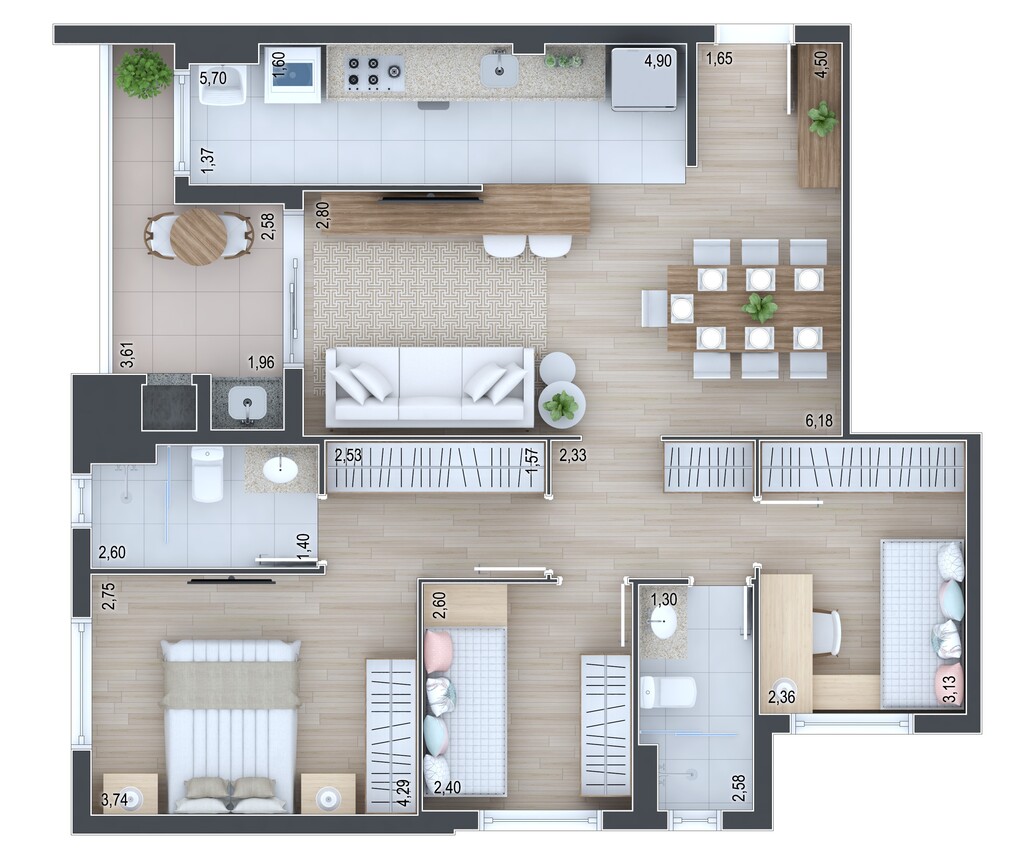 Planta 10 - 3 dorm 85,52m