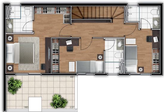 Planta 09 - 3 dorm 183m - cobertura duplex superior