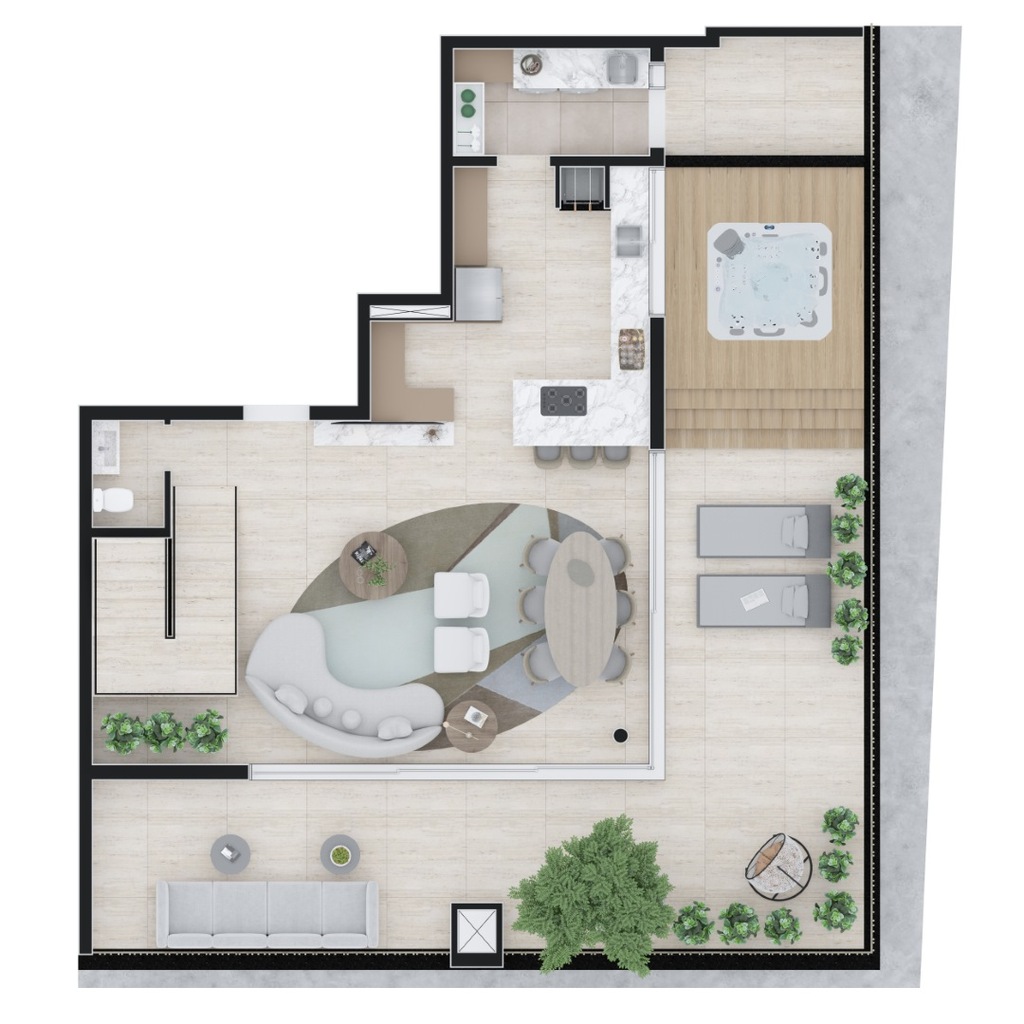 Planta 18 - 3 dorm 239m - cobertura duplex - superior