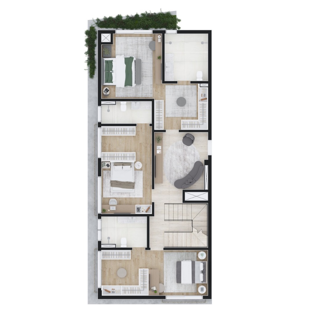 Planta 15 - 3 dorm 235m - cobertura duplex - inferior