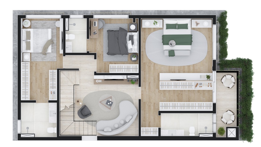 Planta 23 - 3 dorm 264m - cobertura duplex - inferior