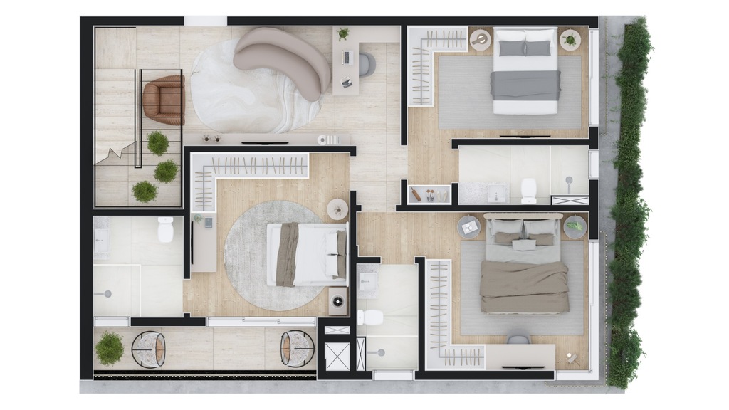 Planta 17 - 3 dorm 239m - cobertura duplex - inferior