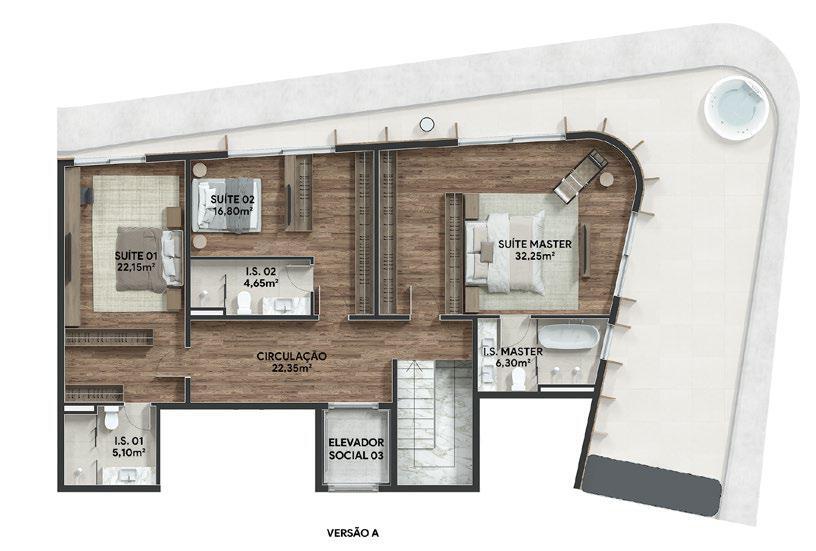 Planta 29 - 3 dorm 312m - cobertura duplex - superior