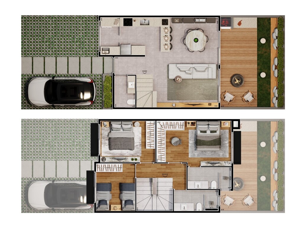 Planta 01 - 3 dorm 102m