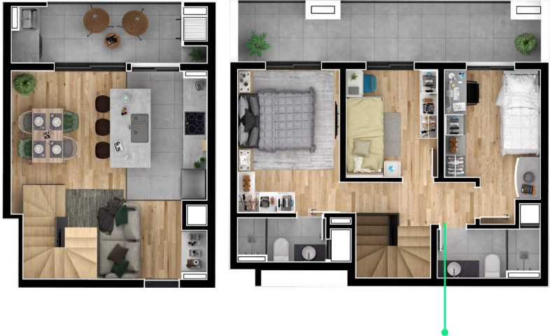 Planta 09 - 3 dorm 92 16m - duplex