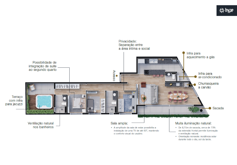 Planta 08 - 3 dorm 107,48m - garden