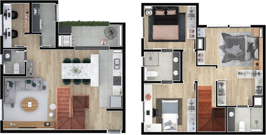 Planta 06 - 3 dorm 114 09m - duplex