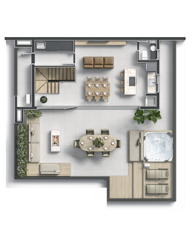 Planta 09 - 3 dorm 155,55m - cobertura duplex - superior