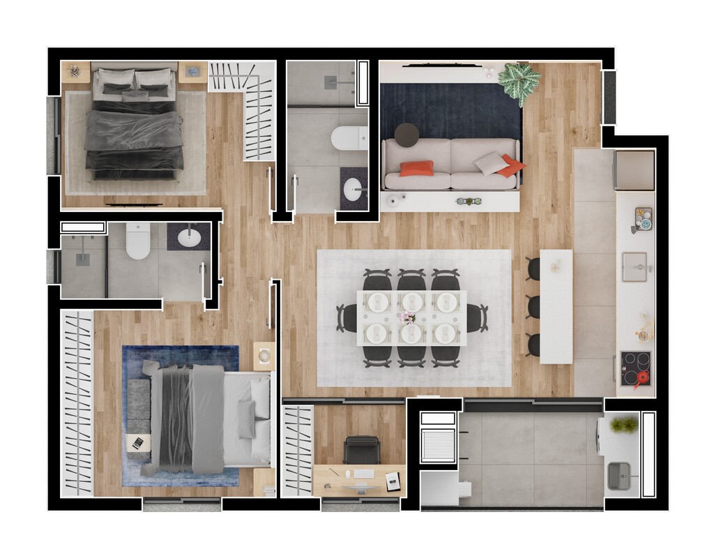 Planta 07 - 2 dorm 71,75m - opo 2