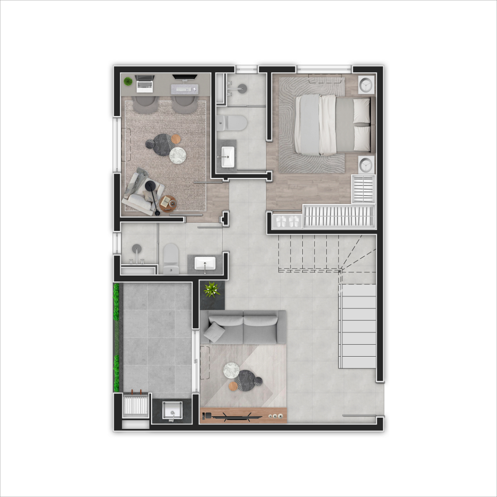 Planta 09 - 2 dorm 101m - cobertura duplex - inferior