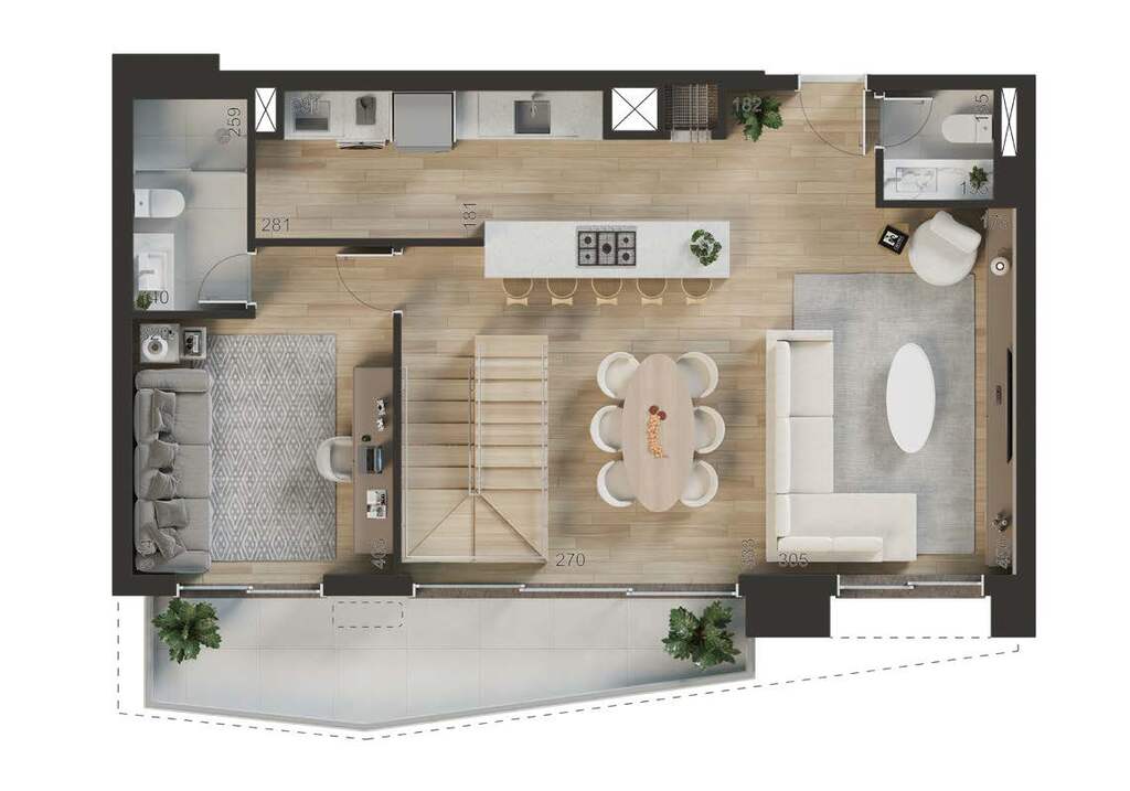 Planta 05 - 3 dorm 148,60m - duplex - inferior