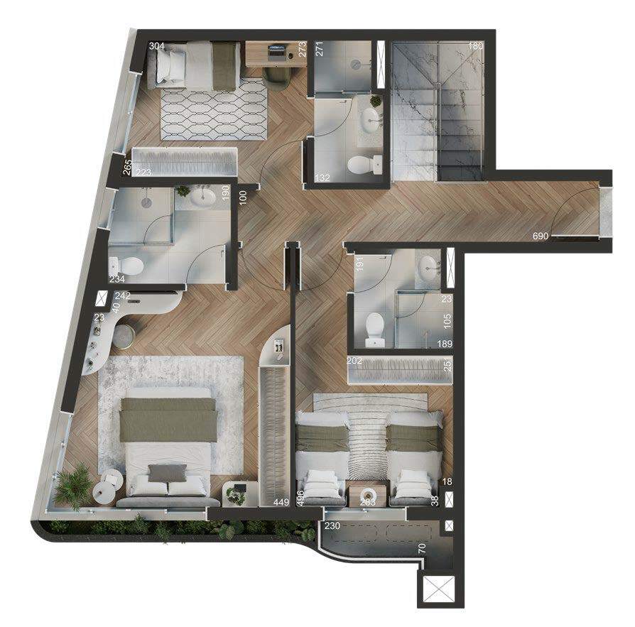 Planta 10 - 3 dorm 161m - duplex - superior