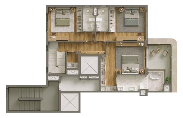 Planta 09 - 3 dorm 185,58m - cobertura duplex - superior