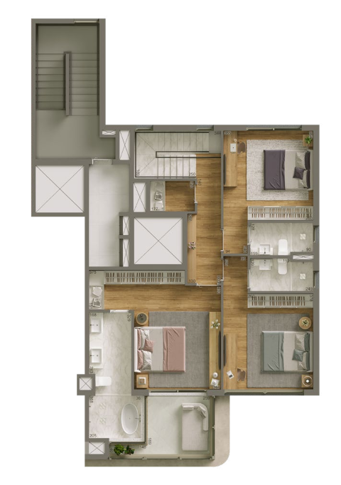 Planta 13 - 3 dorm 185m - cobertura - superior