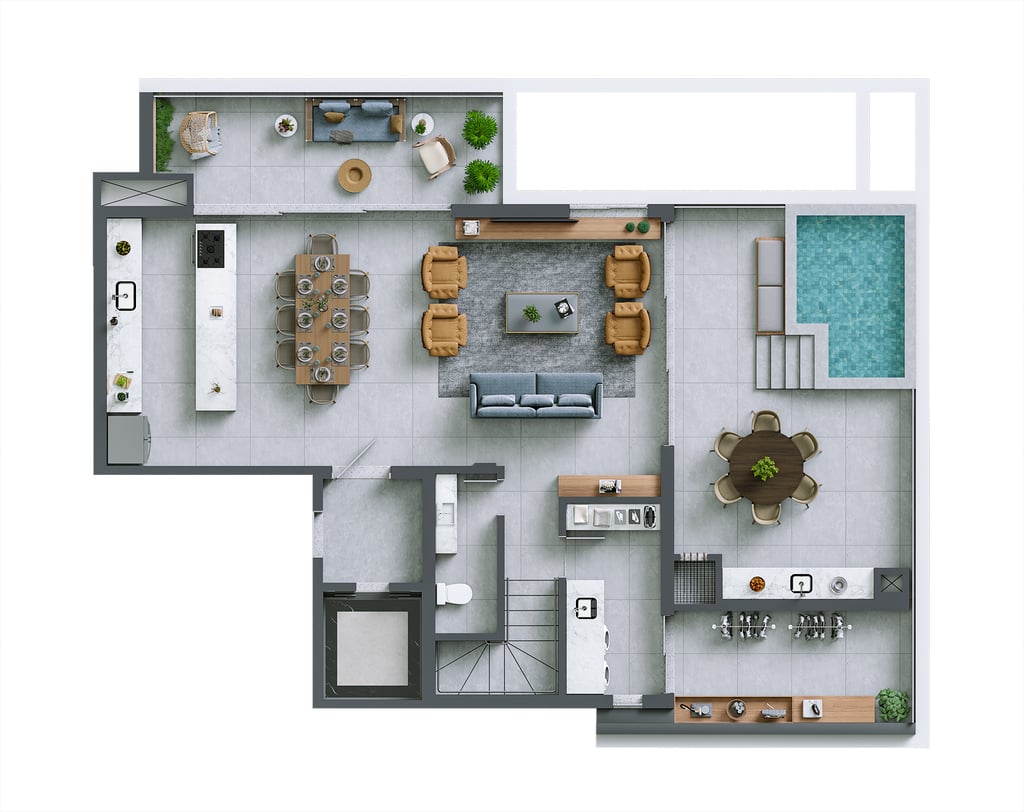 Planta 11 - 3 dorm 206,76m - cobertura duplex - inferior