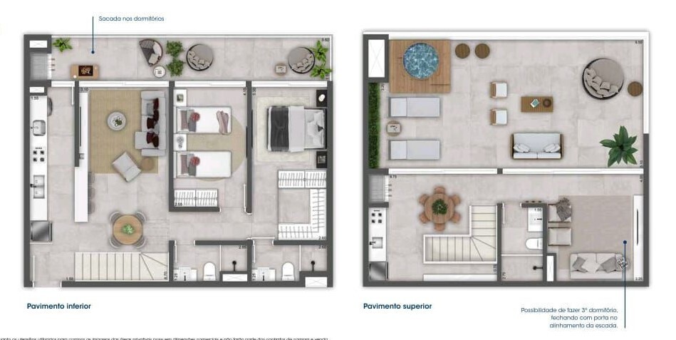 Planta 05 - 2 dorm 170,33m - cobertura duplex