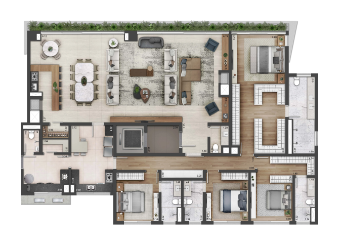 Planta 04 - 4 dorm 290m