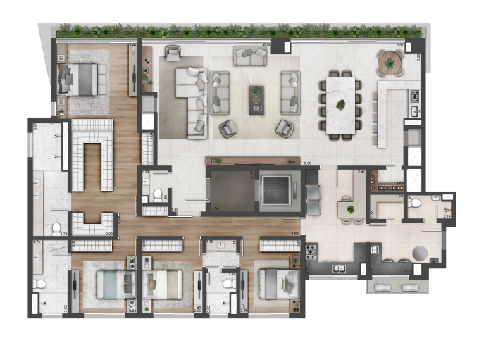 Planta 03 - 4 dorm 260m