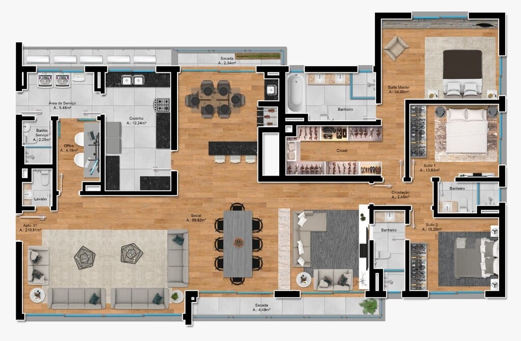 Planta 01 - 3 dorm 217 15m - final 1