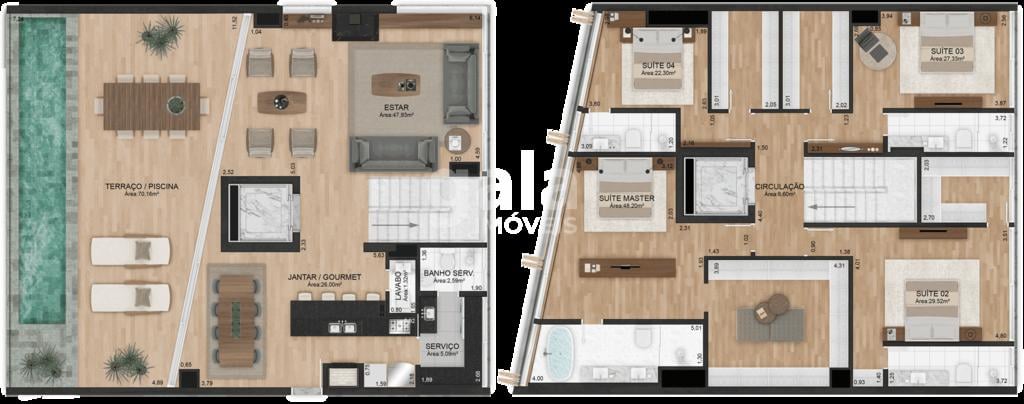 Planta 11 - 4 dorm 303m - cobertura duplex