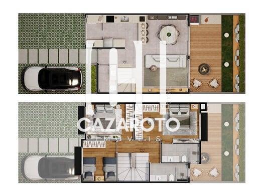 Casas de 102m com 3 quartos (1 sute) e 2 vagas em condomnio seguro no Santa Felicidade! lazer completo, planta otimizada e localizao privilegiada. Conhea o rbol 640 e realize seu sonho!