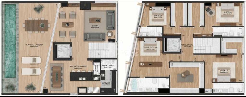 Planta 11 - 4 dorm 303m - cobertura duplex