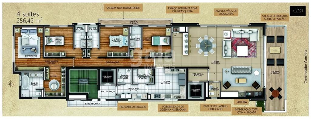 Planta 04 - 4 dorm 256m